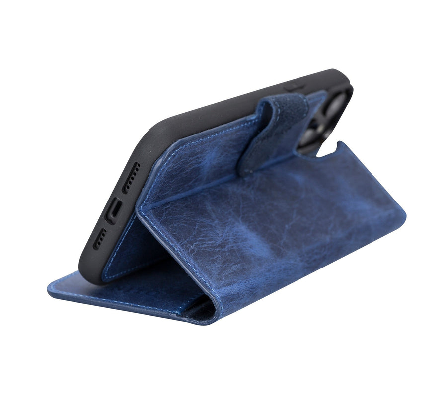 iphone 15 plus ravenna leather wallet phone case blue 00