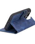 iphone 15 pro ravenna leather wallet phone case blue 