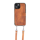 Fermo Funda de cuero para teléfono con billetera cruzada para iPhone 14
