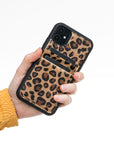 Luxury Leopard Leather iPhone 11 Back Cover Case with Card Holder - Venito – 2