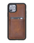 Luxury Brown Leather iPhone 11 Pro Back Cover Case with Card Holder - Venito – 1