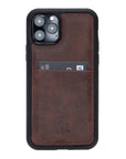 Luxury Dark Brown Leather iPhone 11 Pro Back Cover Case with Card Holder - Venito – 1