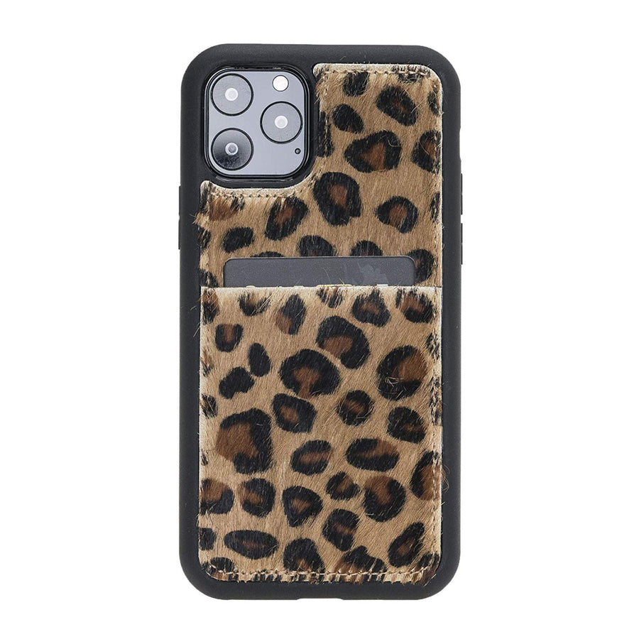 Luxury Leopard Leather iPhone 11 Pro Back Cover Case with Card Holder - Venito – 1