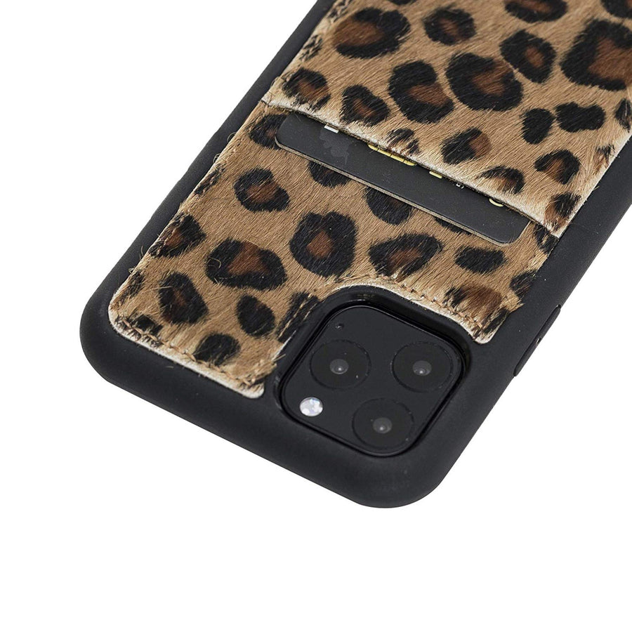 Luxury Leopard Leather iPhone 11 Pro Back Cover Case with Card Holder - Venito – 3