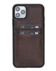 Luxury Dark Brown Leather iPhone 11 Pro Max Back Cover Case with Card Holder - Venito – 1