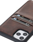 Luxury Dark Brown Leather iPhone 11 Pro Max Back Cover Case with Card Holder - Venito – 3