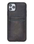 Luxury Gray Leather iPhone 11 Pro Max Back Cover Case with Card Holder - Venito – 1