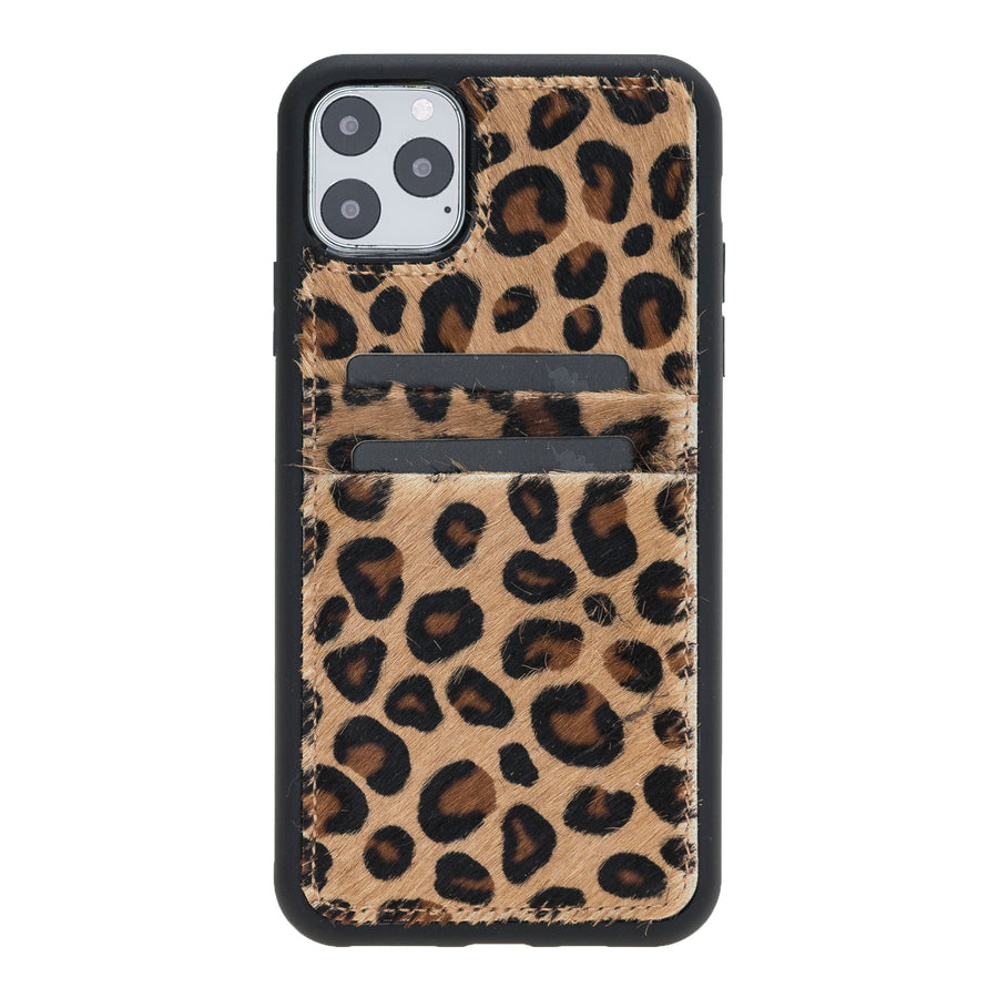 Luxury Leopard Leather iPhone 11 Pro Max Back Cover Case with Card Holder - Venito – 1