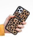 Luxury Leopard Leather iPhone 11 Pro Max Back Cover Case with Card Holder - Venito – 2