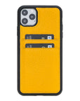 Luxury Yellow Leather iPhone 11 Pro Max Back Cover Case with Card Holder - Venito – 1