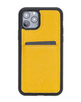 Luxury Yellow Leather iPhone 11 Pro Back Cover Case with Card Holder - Venito – 1