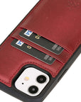 Luxury Red Leather iPhone 12 Back Cover Case with Card Holder - Venito – 3