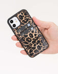 Luxury Leopard Print Leather iPhone 12 Back Cover Case with Card Holder - Venito – 2