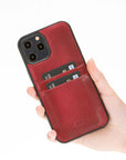 Luxury Red Leather iPhone 12 Pro Max Back Cover Case with Card Holder - Venito – 2