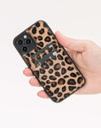 Luxury Leopard Leather iPhone 12 Pro Max Back Cover Case with Card Holder - Venito – 2