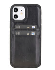 Luxury Black Leather iPhone 12 Back Cover Case with Card Holder - Venito – 1