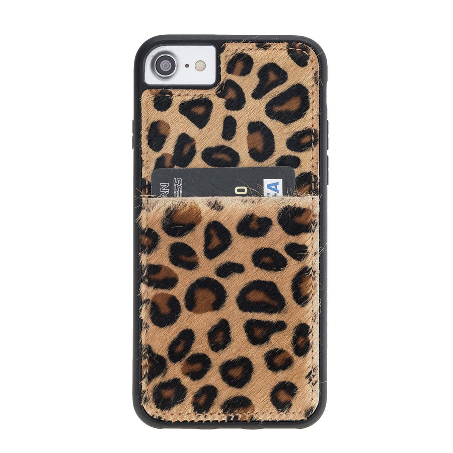 Luxury Leopard Leather iPhone 7 Back Cover Case with Card Holder - Venito – 1