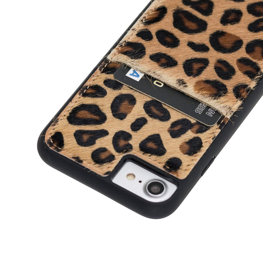 Luxury Leopard Leather iPhone 7 Back Cover Case with Card Holder - Venito – 3