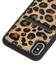 Luxury Leopard Leather iPhone X Back Cover Case with Card Holder - Venito – 3