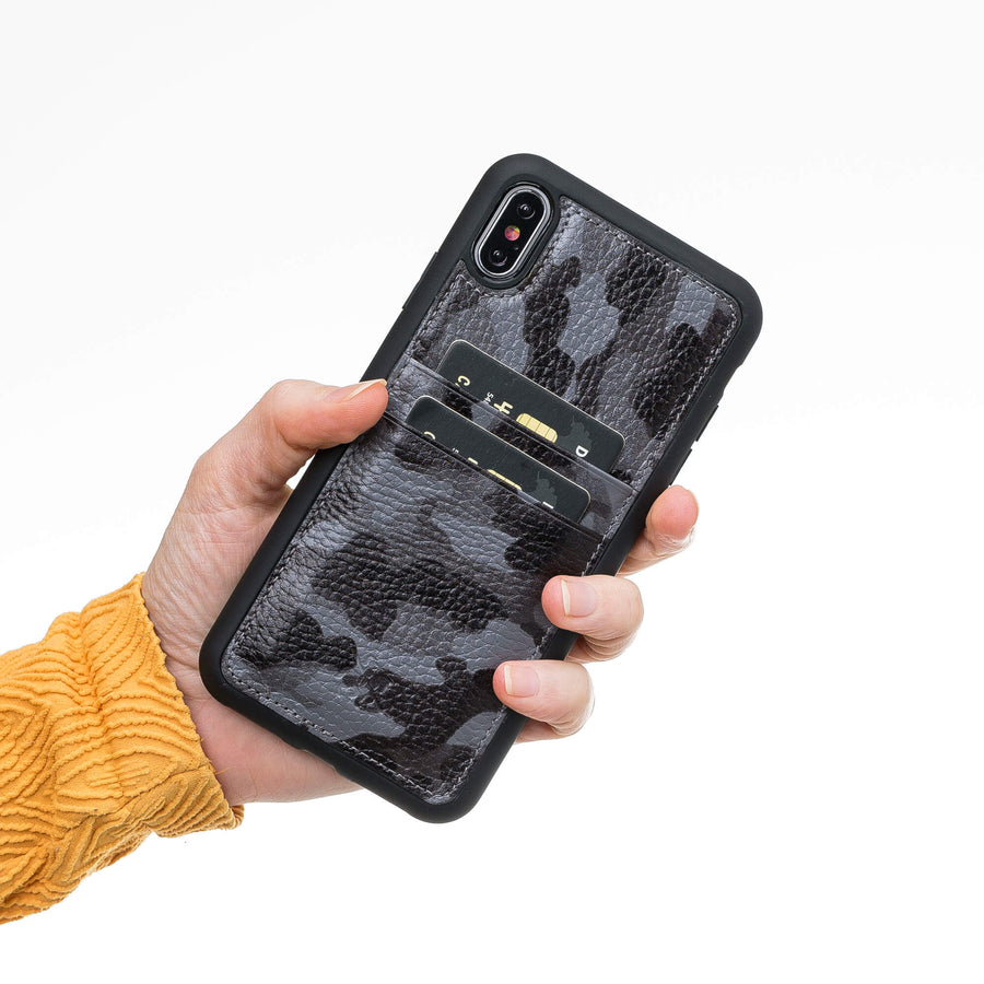 Luxury Camouflage Leather iPhone XS Max Back Cover Case with Card Holder - Venito – 2