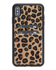 Luxury Leopard Leather iPhone XS Max Back Cover Case with Card Holder - Venito – 1