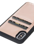 Luxury Pink Leather iPhone XS Back Cover Case with Card Holder - Venito – 3