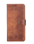 Luxury Brown Leather Samsung Galaxy S21 FE Detachable Wallet Case with Card Holder - Venito - 8