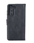 Luxury Black Leather Samsung Galaxy S21 FE Detachable Wallet Case with Card Holder - Venito - 9
