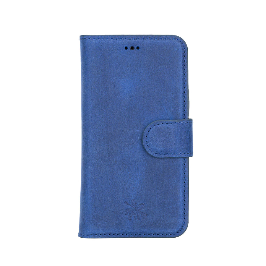 Luxury Blue Leather iPhone 12 Mini Detachable Wallet Case with Card Holder & MagSafe - Venito - 6