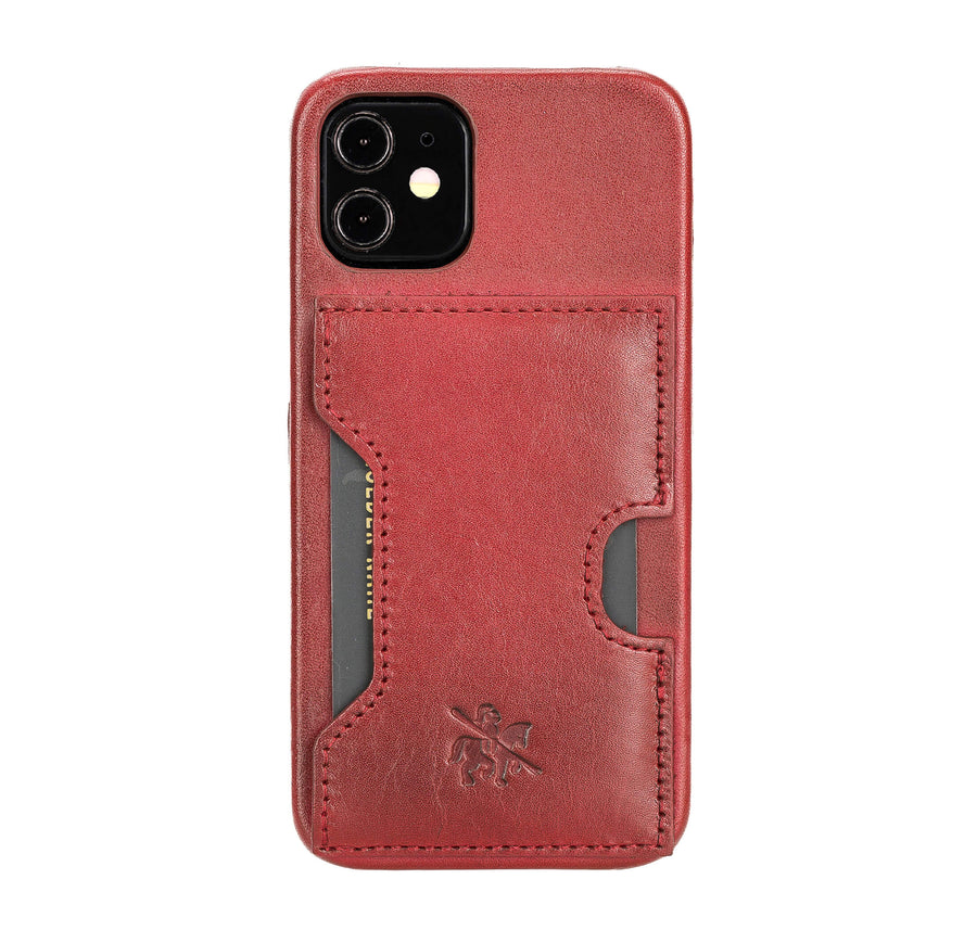 Luxury Red Leather iPhone 12 Mini Detachable Wallet Case with Card Holder & MagSafe - Venito - 5