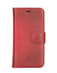 Luxury Red Leather iPhone 12 Mini Detachable Wallet Case with Card Holder & MagSafe - Venito - 6