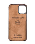 Luxury Dark Brown Leather iPhone 12 Mini Detachable Wallet Case with Card Holder & MagSafe - Venito - 4