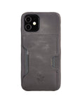 Luxury Gray Leather iPhone 12 Mini Detachable Wallet Case with Card Holder & MagSafe - Venito - 5