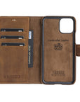 Luxury Brown Leather iPhone 11 Pro Detachable Wallet Case with Card Holder  - Venito - 3