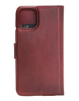 Luxury Red Leather iPhone 11 Pro Detachable Wallet Case with Card Holder - Venito - 7