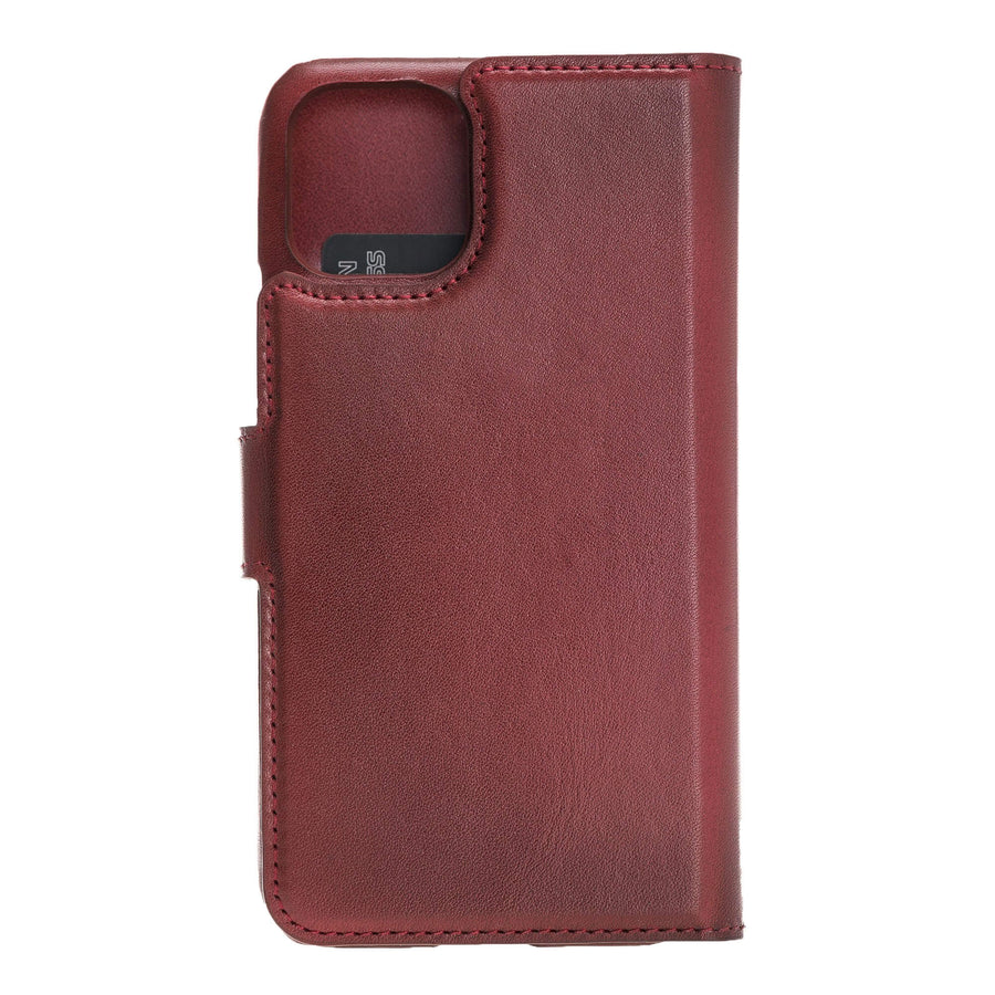 Luxury Red Leather iPhone 11 Pro Detachable Wallet Case with Card Holder - Venito - 7