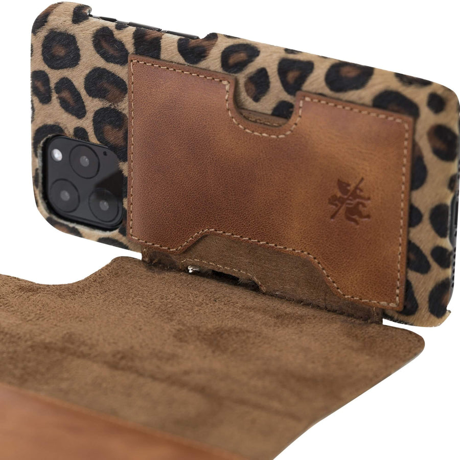 Luxury Leopard Leather iPhone 11 Pro Detachable Wallet Case with Card Holder - Venito - 5