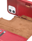 Luxury Red Leather iPhone 12 Detachable Wallet Case with Card Holder & MagSafe - Venito - 3