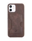Luxury Dark Brown Leather iPhone 12 Detachable Wallet Case with Card Holder & MagSafe - Venito - 5