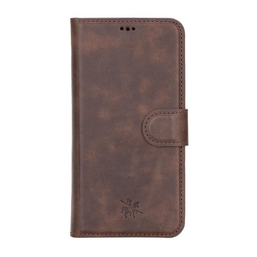 Luxury Dark Brown Leather iPhone 12 Detachable Wallet Case with Card Holder & MagSafe - Venito - 6