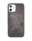Luxury Gray Leather iPhone 12 Detachable Wallet Case with Card Holder & MagSafe - Venito - 5