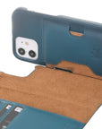 Luxury Pacific Blue Leather iPhone 12 Detachable Wallet Case with Card Holder & MagSafe - Venito - 4