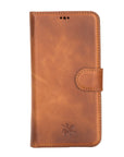 Luxury Brown Leather iPhone 12 Pro Detachable Wallet Case with Card Holder & MagSafe - Venito - 6