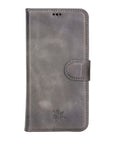 Luxury Gray Leather iPhone 12 Pro Detachable Wallet Case with Card Holder & MagSafe - Venito - 6