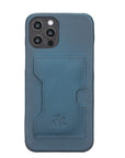 Luxury Pacific Blue Leather iPhone 12 Pro Detachable Wallet Case with Card Holder & MagSafe - Venito - 5