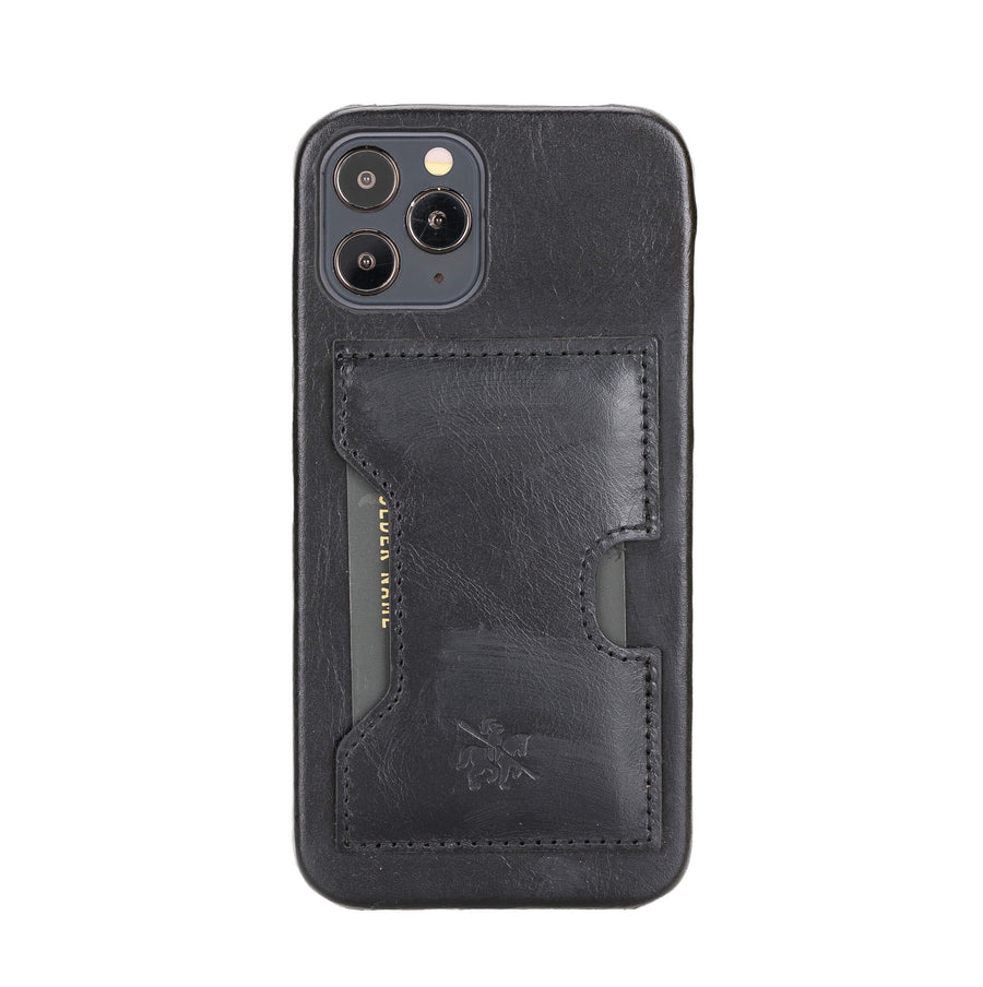 Luxury Black Leather iPhone 12 Pro Detachable Wallet Case with Card Holder & MagSafe - Venito - 5