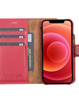 Florence Luxury Red Leather iPhone 13 Detachable Wallet Case with Card Holder & MagSafe - Venito - 2