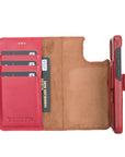 Florence Luxury Red Leather iPhone 13 Detachable Wallet Case with Card Holder & MagSafe - Venito - 3