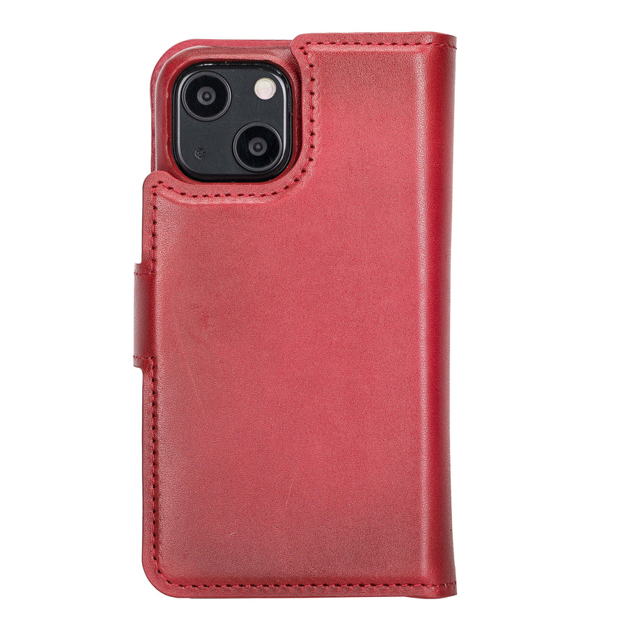 Florence Luxury Red Leather iPhone 13 Detachable Wallet Case with Card Holder & MagSafe - Venito - 8