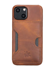 Florence Luxury Brown Leather iPhone 13 Mini Detachable Wallet Case with Card Holder & MagSafe - Venito - 5